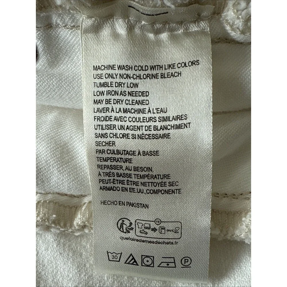 Anthropologie Pilcro The Austyn High Rise Cuffed Jean Shorts Ivory Size 28 NWT - Picture 9 of 11